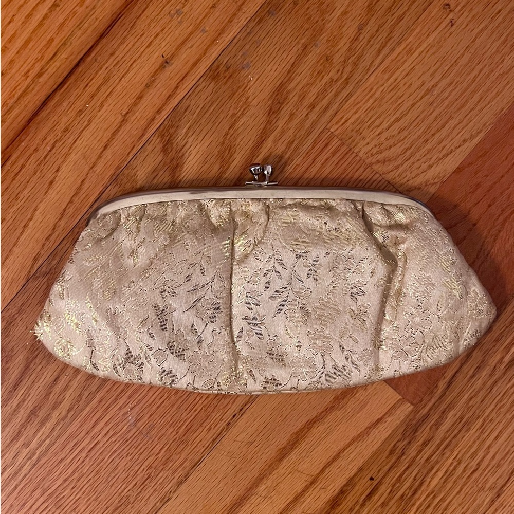 Vintage gold foil small purse or clutch